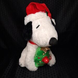 Peanuts 10" Animated Snoopy Christmas Plush Message Fan Lights Up & Musical